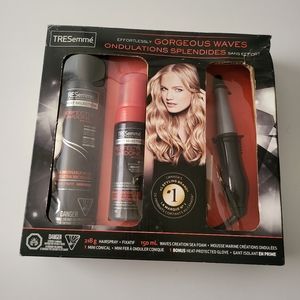 TRESEMME HAIR STYLING KIT HAIR CURLER CURLING WAND GLOVE HAIR SPRAY MOUSSE